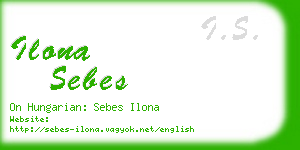 ilona sebes business card